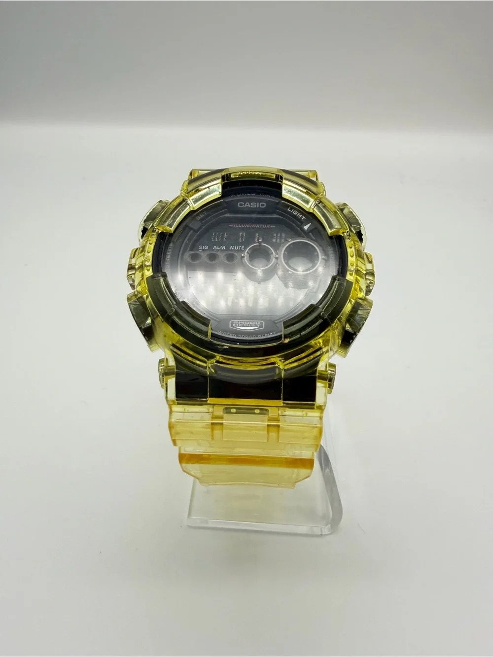 Casio Transparent (Skeleton/Jelly) Yellow Custom Built Digital Sport Watch